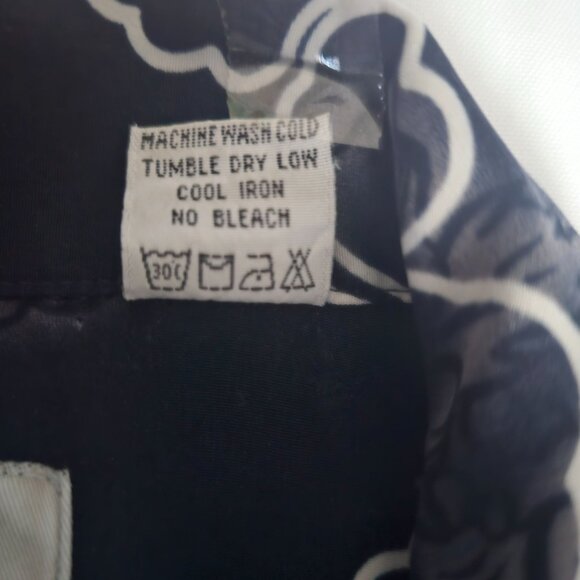 Ocean Current Navy Floral Hawaiian Button Front Short Sleeve Shirt Men's Large - Picture 6 of 10